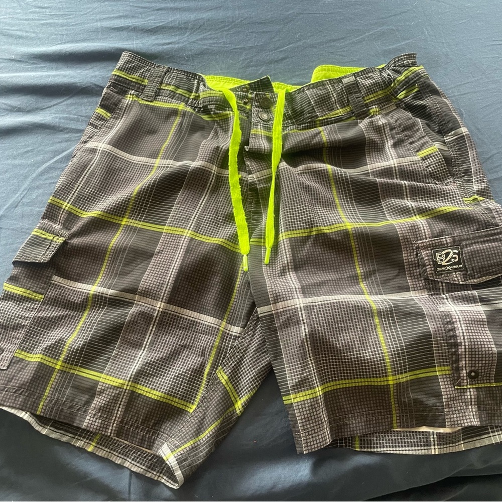 Gray/Green Board Shorts